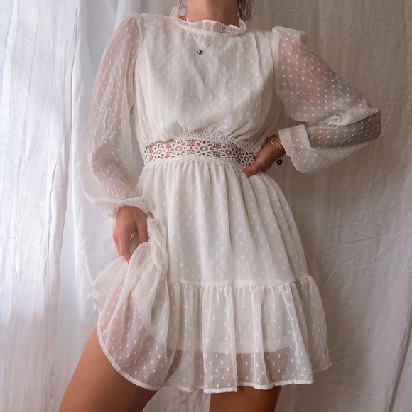 Cottage Core Ivory Dress - Picture 1 of 4